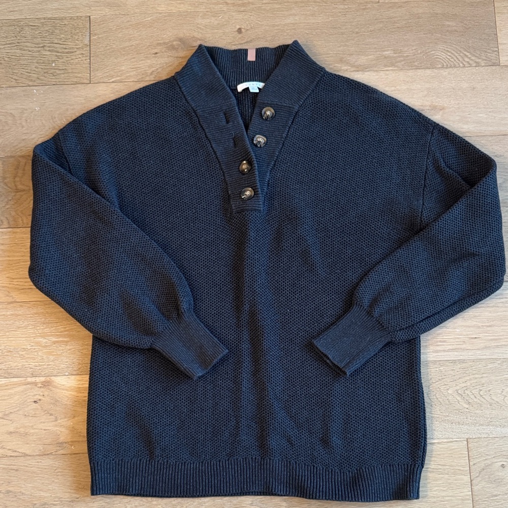 Lunya Men's Dark Blue Turtleneck Sweater - Medium